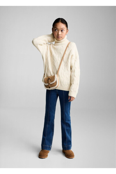 Örgü Desenli Kazak-Bej - MANGO KIDS (1)