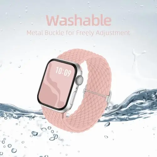 Braided Stretchy Solo Loop Compatible for Apple Watch Band 38mm 40mm 41mm 42mm 44mm 45mm 46mm 49mm for Women Men, Nylon Elastic Straps Wristbands for iWatch Series 10 9 8 7 6 5 4 3 11 Ultra/SE 3 2 1 