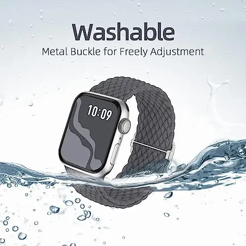 Braided Stretchy Solo Loop Compatible for Apple Watch Band 38mm 40mm 41mm 42mm 44mm 45mm 46mm 49mm for Women Men, Nylon Elastic Straps Wristbands for iWatch Series 10 9 8 7 6 SE 5 4 3 2 Ultra Ultra 2 - BRAIDED (1)