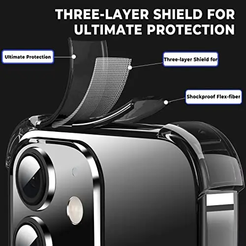 ORIbox for iPhone 12 mini Case Black,with 4 Corners Shockproof Protection,iPhone 12 mini Black Case for Women Men Girls Boys Kids,Case for iPhone 12 mini Phone Black - 5