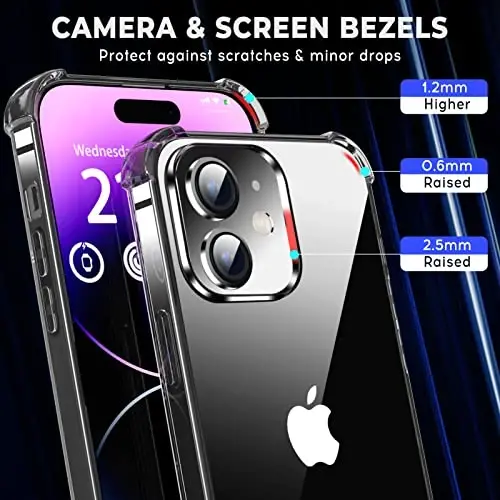 ORIbox for iPhone 12 mini Case Black,with 4 Corners Shockproof Protection,iPhone 12 mini Black Case for Women Men Girls Boys Kids,Case for iPhone 12 mini Phone Black - 4