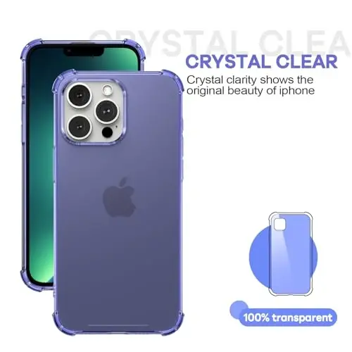 ORIbox for iPhone 13 Pro Max Case Purple, with 4 Corners Shockproof Protection,iPhone 13 Pro Max Purple Case for Women Men Girls Boys Kids, Case for iPhone 13 Pro Max Phone Purple - 4