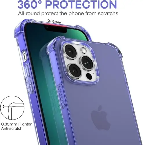 ORIbox for iPhone 13 Pro Max Case Purple, with 4 Corners Shockproof Protection,iPhone 13 Pro Max Purple Case for Women Men Girls Boys Kids, Case for iPhone 13 Pro Max Phone Purple - 6