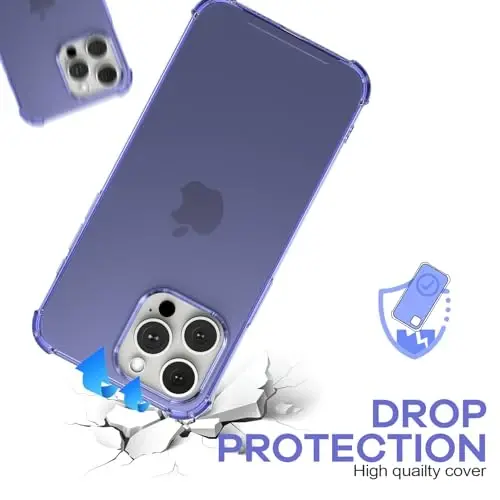 ORIbox for iPhone 13 Pro Max Case Purple, with 4 Corners Shockproof Protection,iPhone 13 Pro Max Purple Case for Women Men Girls Boys Kids, Case for iPhone 13 Pro Max Phone Purple - 3