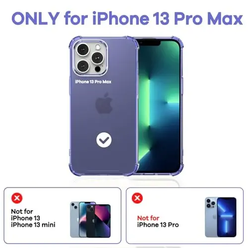 ORIbox for iPhone 13 Pro Max Case Purple, with 4 Corners Shockproof Protection,iPhone 13 Pro Max Purple Case for Women Men Girls Boys Kids, Case for iPhone 13 Pro Max Phone Purple - 6