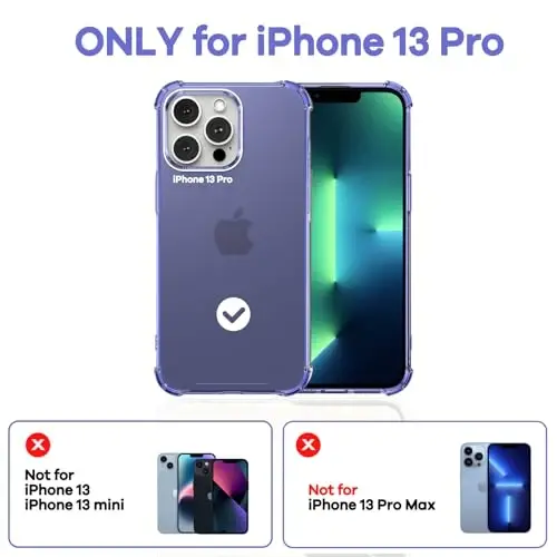 ORIbox for iPhone 13 Pro Purple Case, 4 Corners Shockproof Protection, Purple Case for iPhone 13 Pro - 2