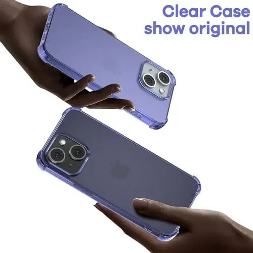 ORIbox for iPhone 14 Case for iPhone 13 Case Purple,with 4 Corners Shockproof Protection,iPhone 14/13 Clear Case for Women Men Girls Boys Kids,Case for iPhone 14/13 Phone Purple - 5