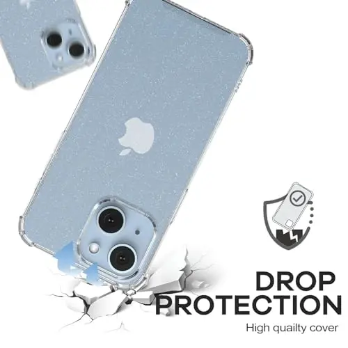 ORIbox for iPhone 14/13 Case with 4 Corners Shockproof Protection, Bling Case for Women & Men - 3