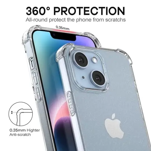 ORIbox for iPhone 14/13 Case with 4 Corners Shockproof Protection, Bling Case for Women & Men - 6