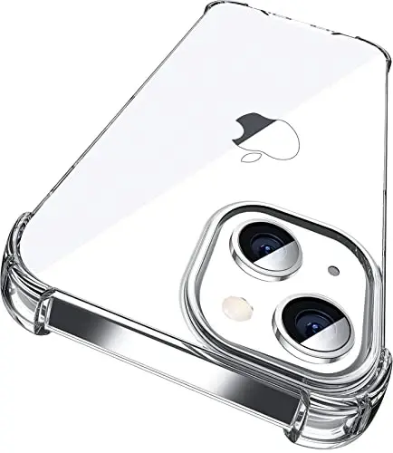 ORIbox for iPhone 14/13 Case with 4 Corners Shockproof Protection, Clear Case for Women Men, Kids - 1