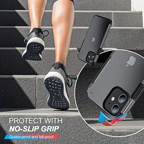 ORIbox iPhone 12 Pro Max Case - Black, 4 Corner Shockproof Protection - 5