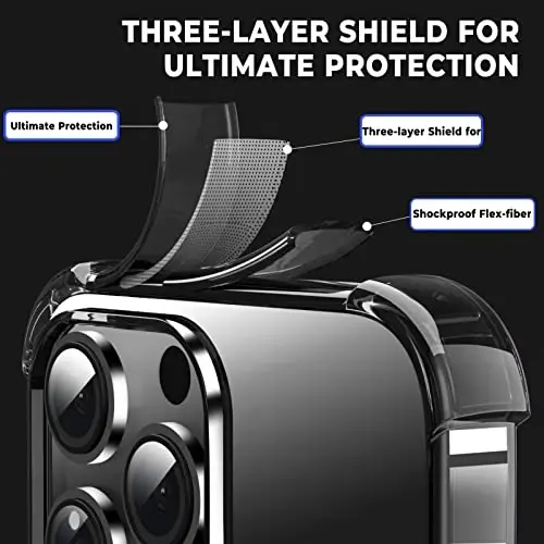 ORIbox iPhone 12/12 Pro Black Shockproof Case - 4 Corner Protection - 5