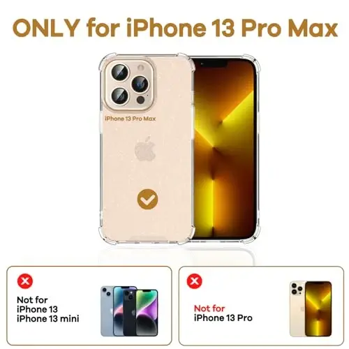 ORIbox iPhone 13 Pro Max Case with 4 Corners Shockproof Protection, Bling Case for Women & Men - 2