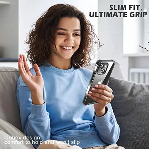 ORIbox iPhone 14/13 Case - Black, 4 Corner Shockproof Protection - 7