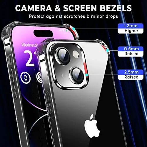 ORIbox iPhone 14/13 Case - Black, 4 Corner Shockproof Protection - 4