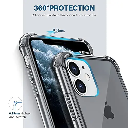 ORIbox Case Compatible with iPhone 11 Case, with 4 Corners Shockproof Protection (Black) - 4