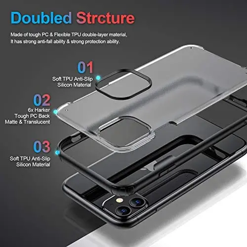 ORIbox Case Compatible with iPhone 11 Case, Translucent Matte case with Shatterproof, Scratch Resistant - 3