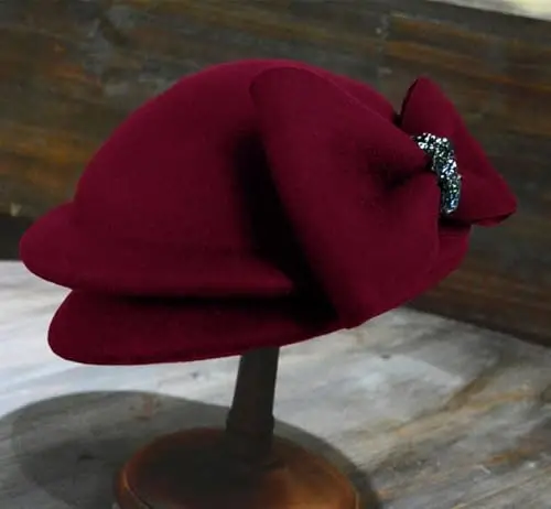 ORIDOOR Women Vintage 100% Wool Felt Flowers Bucket Cloche Bowler Hat Church Wedding Beret Hat - 3