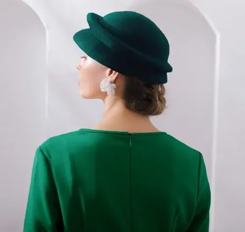 ORIDOOR Women Vintage 100% Wool Felt Flowers Bucket Cloche Bowler Hat Church Wedding Beret Hat - 3