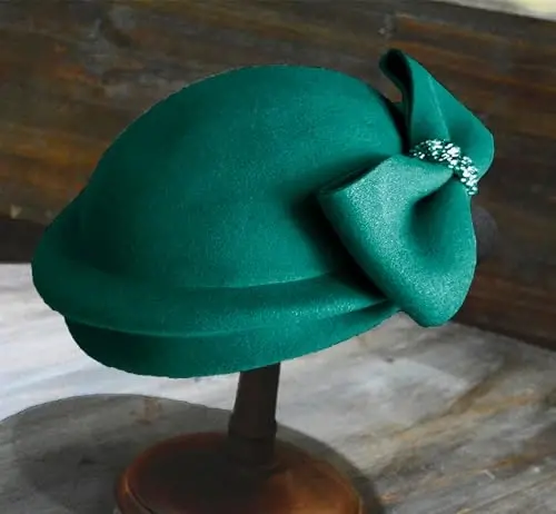 ORIDOOR Women Vintage 100% Wool Felt Flowers Bucket Cloche Bowler Hat Church Wedding Beret Hat - 4