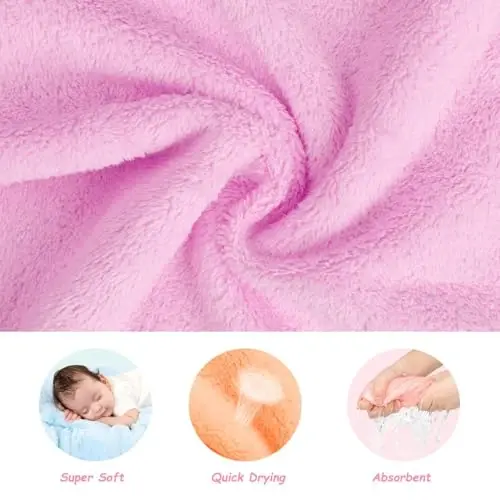 Orighty Baby Washcloths 24-Pack (7''x9''), Microfiber Coral Fleece Baby Towels, Super Soft and Absorbent Wash Cloths for Newborns, Infants and Toddlers, Gentle on Delicate Skin for Face Hands and Body - 3