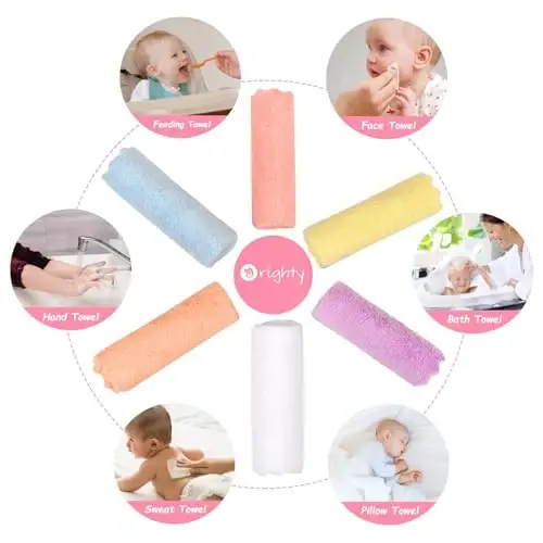 Orighty Baby Washcloths 24-Pack (7''x9''), Microfiber Coral Fleece Baby Towels, Super Soft and Absorbent Wash Cloths for Newborns, Infants and Toddlers, Gentle on Delicate Skin for Face Hands and Body - 6