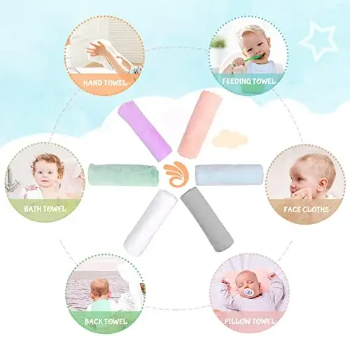 Orighty Baby Washcloths 50-Pack, Microfiber Coral Fleece Baby Face Towels, Soft and Absorbent Wash Cloths for Newborns, Infants and Toddlers, Gentle on Delicate Skin for Face Hands and Body, 7x9 Inch - 4