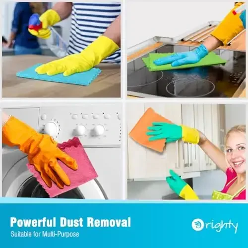 Orighty Cleaning Cloths 12x12 inch, Pack of 24, Highly Absorbent Microfiber Cleaning Supplies, Lint Free Cloths for Multiple-use, Powerful Clean Rags for House, Kitchen, Car Care (Multi-Color) 