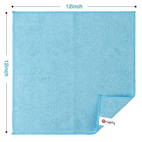 Orighty Cleaning Cloths Pack of 12, Highly Absorbent Microfiber Cleaning Supplies, Lint Free Cloths for Multiple-use, Powerful Dust Removal Cleaning Rags for House, Kitchen, Car Care(12x12 inch) - 5