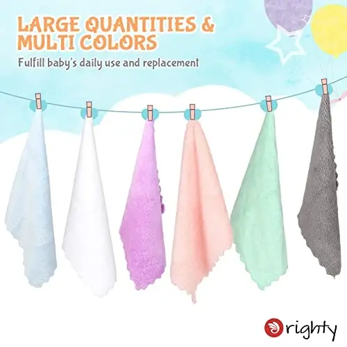 Orighty Baby Washcloths 12 Pack, Microfiber Coral Fleece Baby Face Towels, Soft and Absorbent Wash Cloths for Newborns, Infants and Toddlers, Gentle on Delicate Skin for Face Hands and Body, 7x9 Inch - 3