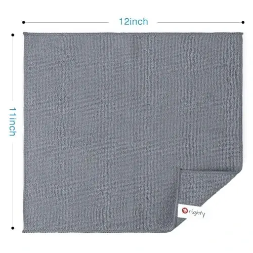 Orighty Grey Microfiber Cleaning Cloth, Microfiber Towels for Cars, Highly Absorbent Car Cleaning Supplies, Lint Free Cloths Clean Rags for Car Care, House, Kitchen, 12x11 inch, Pack of 24 - 4
