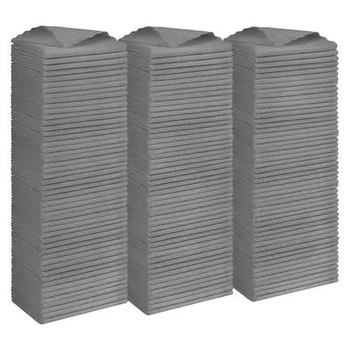 Orighty Grey Microfiber Tozalash Mato, 150 dona Yuqori Absorbsiyalovchi Tozalash Materiallari, Tuksiz Oshxona Sochiqlari Tozalash Latta, Avtomobillar uchun Mikrofiber Sochiqlar, Uy, Oyna, 12x12 dyuym 