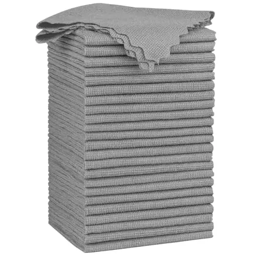 Orighty Grey Mikrofiber Tozalash Mato, 24 Pachka Yuqori Absorbent Tozalash Latta, Avtomobillar uchun Mikrofiber Sochiqlar, Uy Tozalash Materiallari, Uy, Oshxona uchun Qayta Foydalanish Mumkin Bo'lgan Tuk Qoldirmaydigan Mato, 12 x12 dyuym - 1