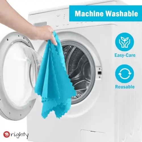 Orighty Microfiber Cleaning Cloth, 12 Pack Blue Cleaning Rags, 12x11 inch | Highly Absorbent Household Cleaning Supplies, Microfiber Towels Lint Free Cloths for House, Kitchen, Car Care - 6