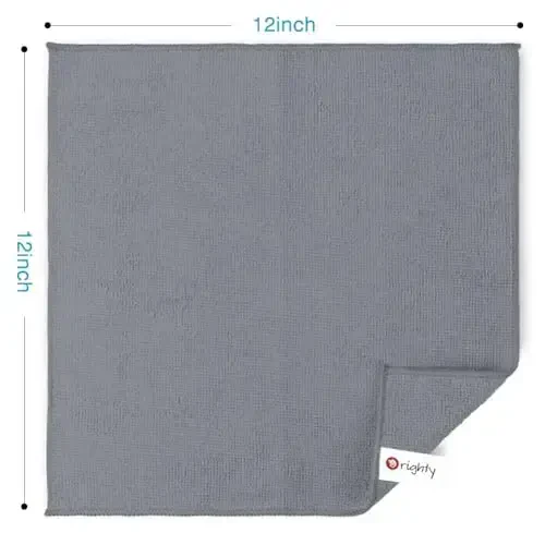 Orighty Microfiber Cleaning Cloth, 12 Pack Microfiber Towels for Cars, Highly Absorbent Car Cleaning Supplies, Lint Free Cloths Clean Rags for Car Care, House, Kitchen, 12x12 inch, Grey - 2