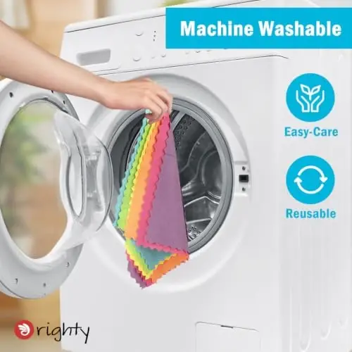Orighty Microfiber Cleaning Cloth, 12 Pack Reusable Cleaning Rags, 12x11 in | Highly Absorbent Household Cleaning Supplies, Microfiber Towels Lint Free Cloths for House, Kitchen, Car Care - 6
