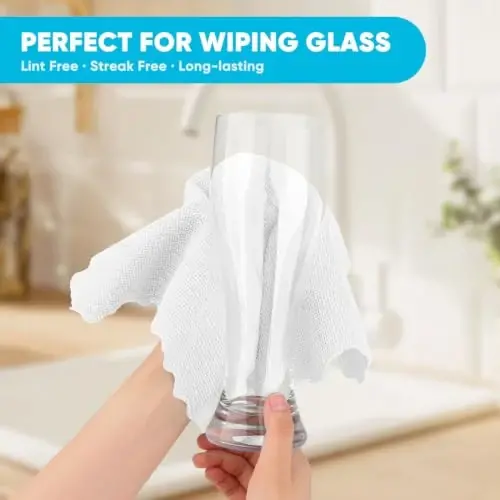 Orighty Microfiber Cleaning Cloth, 12 Pack White Cleaning Rags, 12x11 inch | Highly Absorbent Household Cleaning Supplies, Microfiber Towels Lint Free Cloths for House, Kitchen, Car Care - Orighty (1)