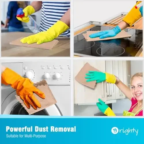 Orighty Microfiber Cleaning Cloth, 24 Pack Highly Absorbent Cleaning Supplies, Reusable Clean Rags for House, Microfiber Cloth for Kitchen, Window, Car Care, 11.5x11.5 inch Brown - 4