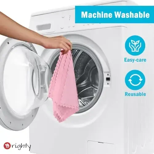 Orighty Microfiber Cleaning Cloth, 24 Pack Highly Absorbent Cleaning Supplies, Reusable Clean Rags for House, Microfiber Cloth for Kitchen, Window, Car Care, 11.5x11.5 inch Pink - 7