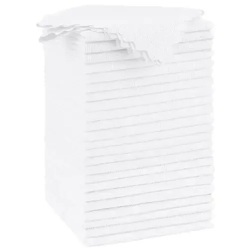 Orighty Microfiber Cleaning Cloth, 24 Pack Highly Absorbent Cleaning Supplies, Reusable Clean Rags for House, Microfiber Cloth for Kitchen, Window, Car Care, 11.5x11.5 inch White 