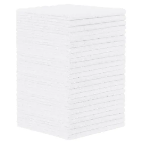Orighty Microfiber Cleaning Cloth - 24 Pack, White Cleaning Rags 12x11 inch | Microfiber Towels for Cars, Highly Absorbent Household Cleaning Supplies, Reusable Lint Free Cloths for House, Kitchen - 1