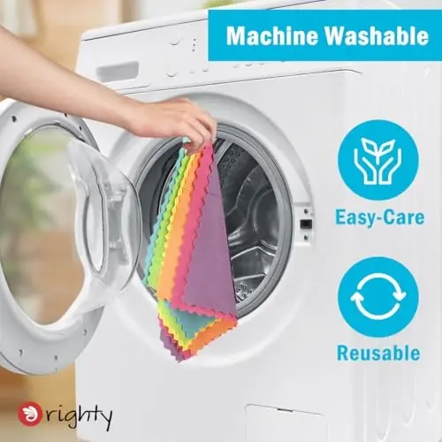 Orighty Microfiber Cleaning Cloth, 400 Pack Highly Absorbent Cleaning Rags, Household Cleaning Supplies, Microfiber Towels Lint Free Cloths for House, Kitchen, Car Care, 12x11 Inch, Multicolor - 6