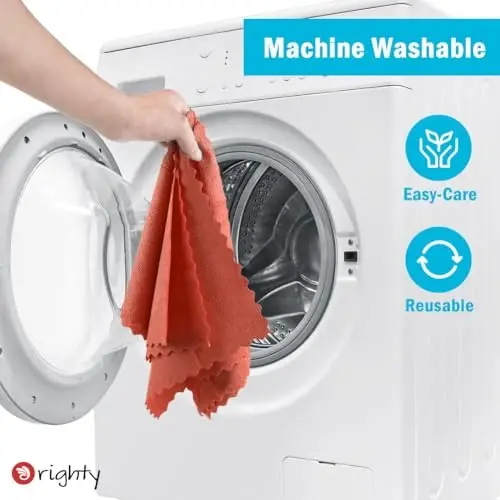 Orighty Microfiber Cleaning Cloth, 400 Pack Highly Absorbent Cleaning Rags, Household Cleaning Supplies, Reusable Microfiber Towels Lint Free Cloths for House, Kitchen, Car Care, 12x11 inch, Red - 6