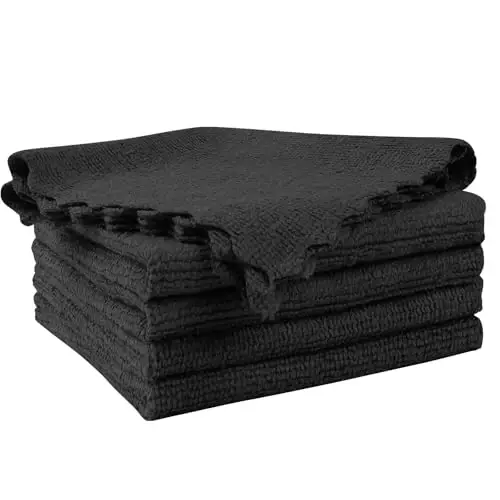Orighty Microfiber Cleaning Cloth 5 Pack, Black Cleaning Rags 12x11 inch | Microfiber Towels for Cars, Highly Absorbent Household Cleaning Supplies, Reusable Lint Free Cloths for House, Kitchen - 1