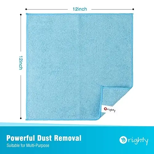 Orighty Microfiber Cleaning Cloth, Cleaning Rags, 6 Pack, 12x11 in | Microfiber Towels for Cars, Soft Highly Absorbent Rag, Lint Free Cloths for Car Care, House, Kitchen - 4