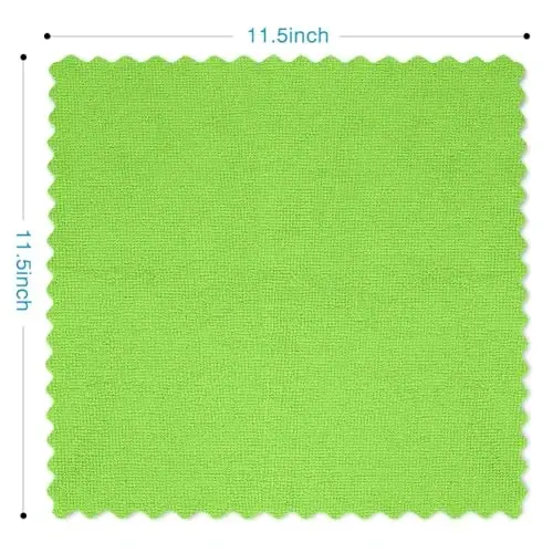 Orighty Microfiber Tozalash Mato, 24 Pack Yuqori Absorbent Tozalash Materiallari, Uy uchun Qayta Foydalanish Mumkin Toza Latta, Oshxona uchun Microfiber Mato, Oyna, Avtomobilga Xizmat Ko'rsatish, 11.5x11.5 dyuym Yashil - 5