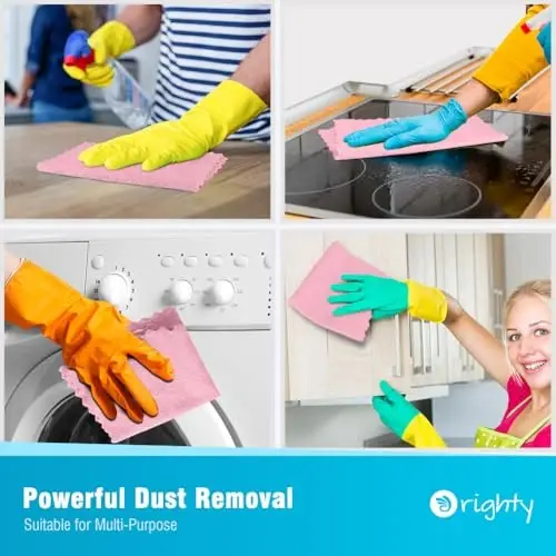 Orighty Microfiber Tozalash Mato, 24 Paket Yuqori Absorbentli Tozalash Materiallari, Uy uchun Qayta Foydalanish Mumkin Mato, Oshxona uchun Microfiber Mato, Deraza, Avtomobilni Parvarishlash, 11.5x11.5 dyuymli Pushti - 4