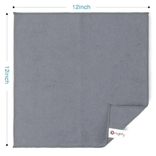Orighty Microfiber Cleaning Cloth, 12 Pack Microfiber Towels for Cars, Highly Absorbent Car Cleaning Supplies, Lint Free Cloths Clean Rags for Car Care, House, Kitchen, 12x12 inch, Grey - ORIGHTY (1)