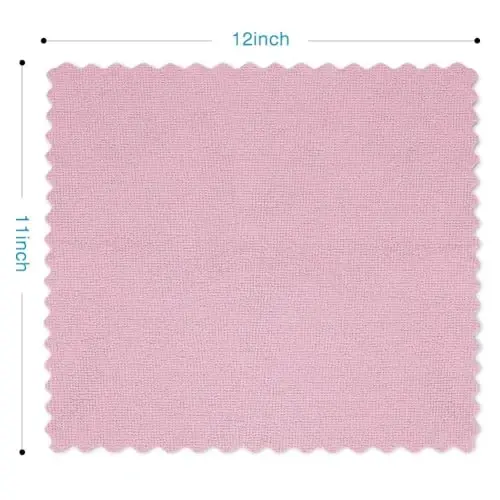 Orighty Microfiber Cleaning Cloth - 24 Pack, Pink Cleaning Rags 12x11 inch | Microfiber Towels for Cars, Highly Absorbent Household Cleaning Supplies, Reusable Lint Free Cloths for House, Kitchen 