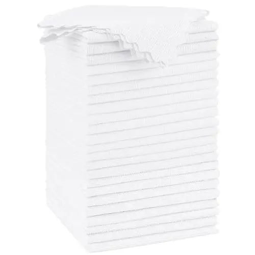 Orighty Microfiber Cleaning Cloth - 24 Pack, White Cleaning Rags 12x11 inch | Microfiber Towels for Cars, Highly Absorbent Household Cleaning Supplies, Reusable Lint Free Cloths for House, Kitchen - ORIGHTY